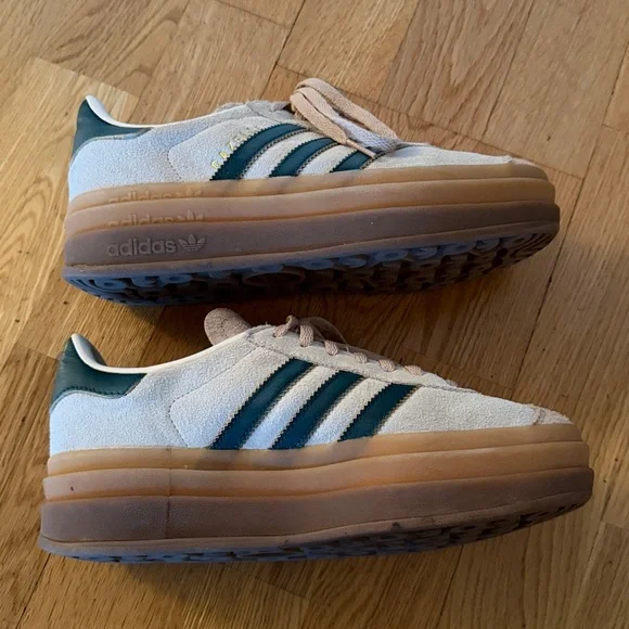 adidas Originals Gazelle Bold "Cream White/Green" - Picture 4 of 9